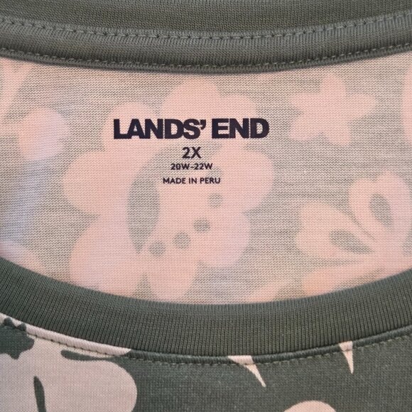 NWOT - Lands’ End 3/4 Sleeve Floral Print Top – Size 2X - Never Worn - Picture 2 of 11